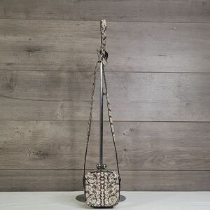 Talbots Python Leather Box Frame Kisslock Crossbody Shoulder Bag